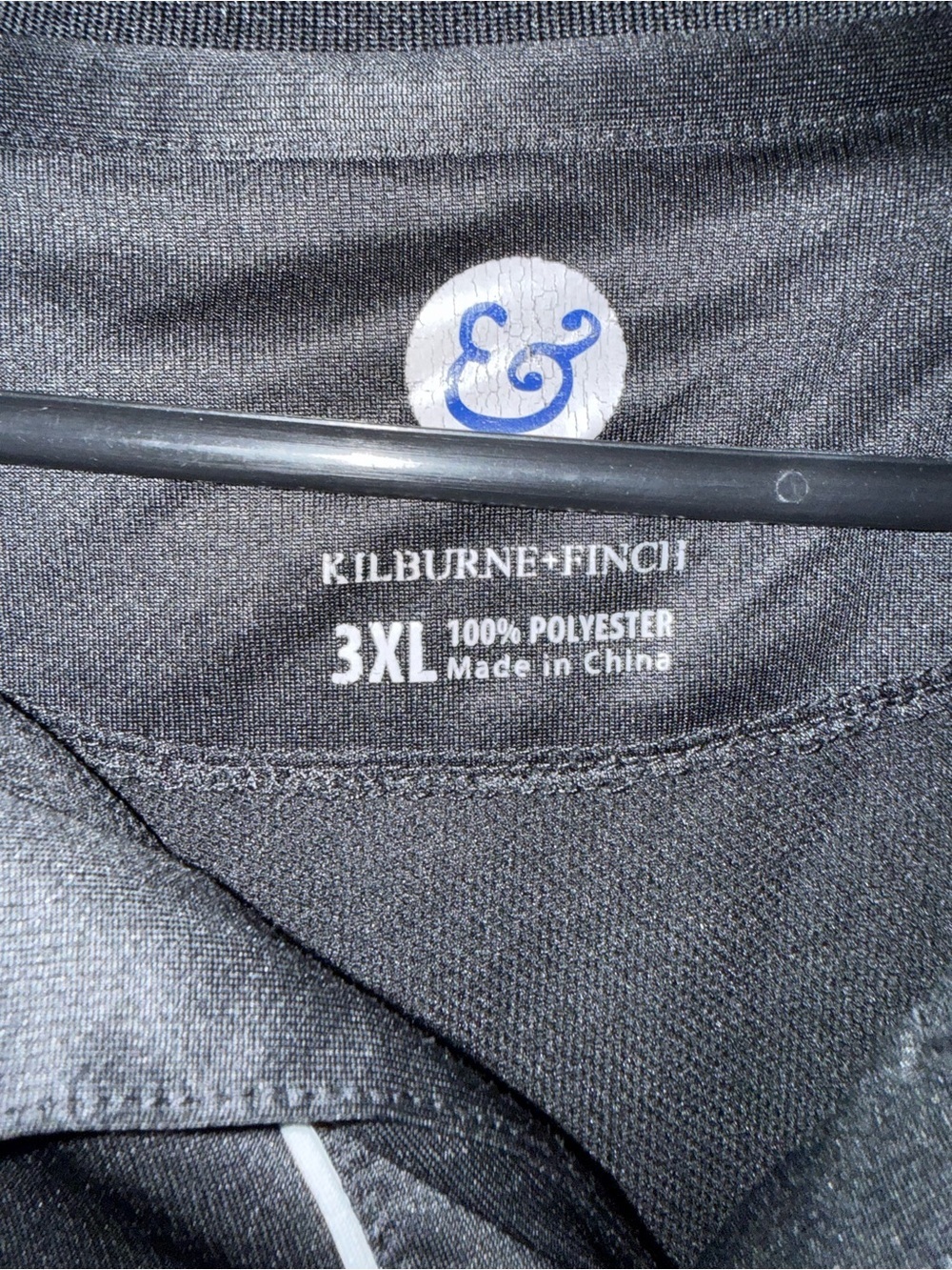 Kilburne & Finch Men’s Polo Shirt 3XL Black Performance Golf Casual Short Sleeve - Picture 3 of 3